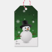 Green Snowman Winter Scenery kerstcadeau Label Cadeaulabel (Voorkant)