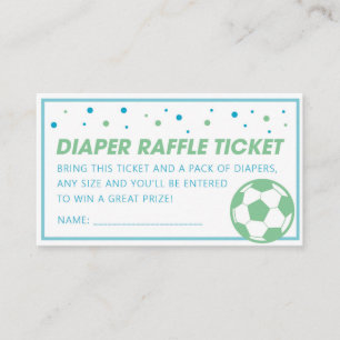 Green Soccer Baby shower Luier Raffle Ticket