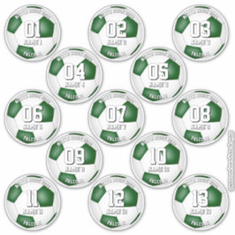 green soccer team colors gifts for 13 players sticker