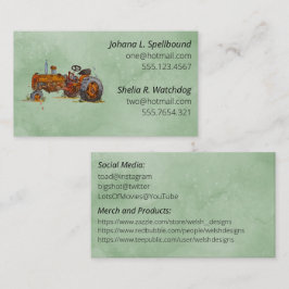 Green Social introduction calling card-tractor Visitekaartje