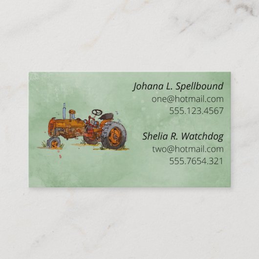 Green Social introduction calling card-tractor Visitekaartje (Voorkant)
