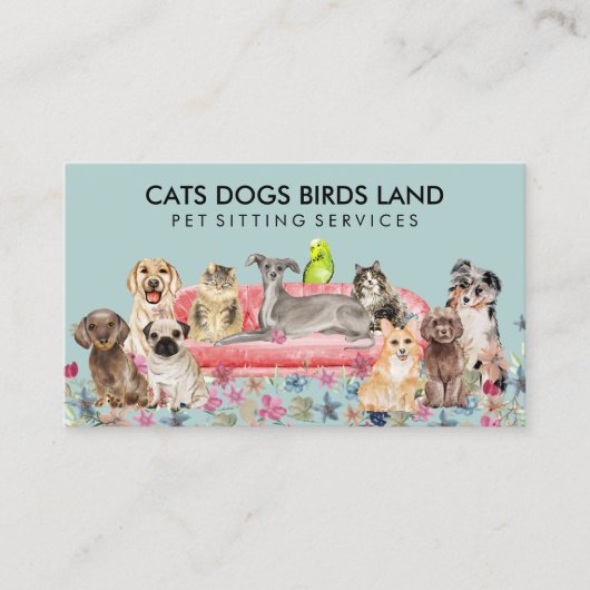 Green Soft Dog Cat Bird Hotel Sofa Huisdier Zitten Visitekaartje (Voorkant)