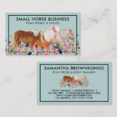 Green Soft Horse Riding Breeding Pony Floral Visitekaartje (Voorkant / Achterkant)