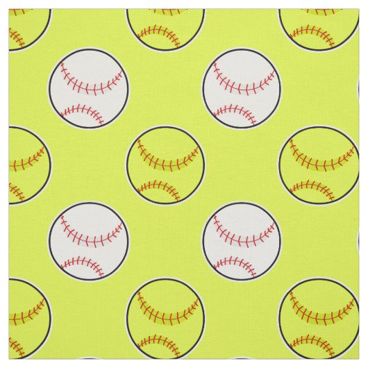 Green Softball Pattern Stof (Swatch)