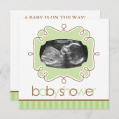 Green Sonogram Baby shower Kaart (Voorkant / Achterkant)