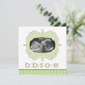 Green Sonogram Baby shower Kaart (Staand voorkant)