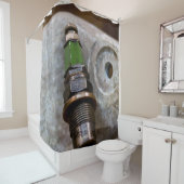 Green Spark Plug Douchegordijn (In situ)