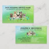 Green Sparking Dog Walker Visitekaartje (Voorkant / Achterkant)