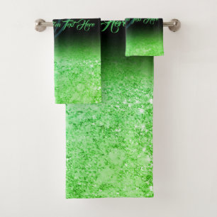 Green Sparkle Bling Glam Bad Handdoek