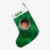 Green Sparkle Glitter Kleine Kerstsok (Achterkant (Hangend))