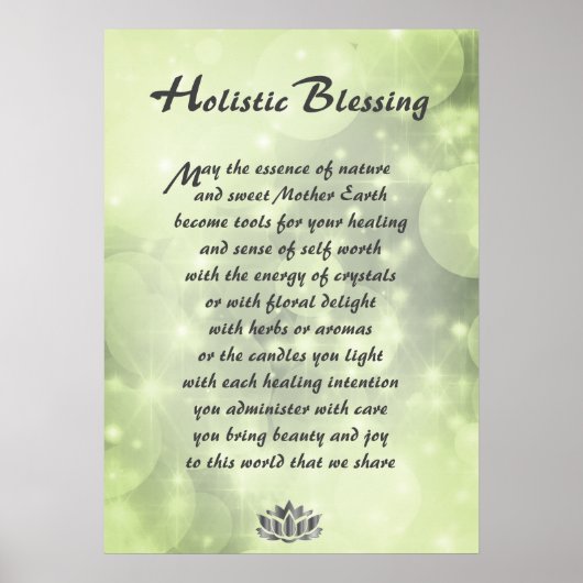 Green Sparkle Holistic Blessing Poster (Voorkant)