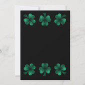 Green Sparkle Shamrock zwart St Patrick Day Kaart (Achterkant)