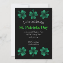 Green Sparkle Shamrock zwart St Patrick Day