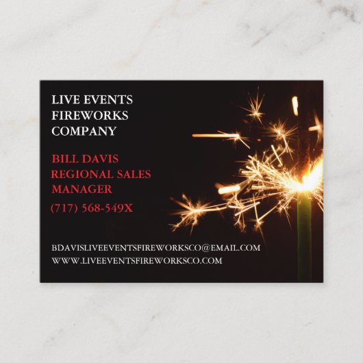 Green Sparkler 4 juli Winkel Verkoop Vuurwerk Visitekaartje (Voorkant)