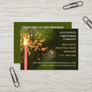 Green Sparkler 4 juli Winkel Verkoop Vuurwerk Visitekaartje