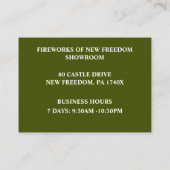 Green Sparkler 4 juli Winkel Verkoop Vuurwerk Visitekaartje (Achterkant)