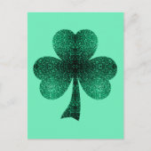Green Sparkles Shamrock St. Patrick' Day turquoise Briefkaart (Voorkant)