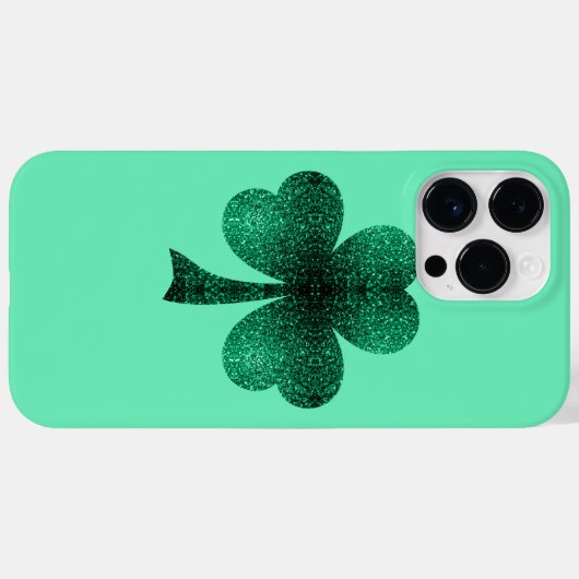 Green Sparkles Shamrock St. Patrick' Day turquoise Case-Mate iPhone Case (Achterkant (horizontaal))