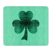 Green Sparkles Shamrock St. Patrick' Day turquoise Snijplank (Voorkant)