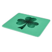 Green Sparkles Shamrock St. Patrick' Day turquoise Snijplank (Hoek)