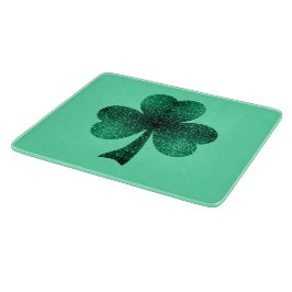 Green Sparkles Shamrock St. Patrick' Day turquoise Snijplank