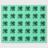 Green Sparkles Shamrock St. Patrick's Day patroon Cadeaupapier (Vlak)