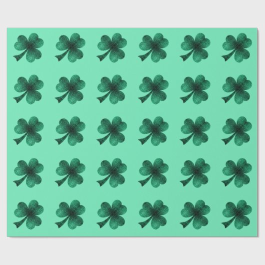 Green Sparkles Shamrock St. Patrick's Day patroon Cadeaupapier (Vlak)