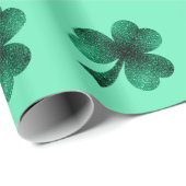 Green Sparkles Shamrock St. Patrick's Day patroon Cadeaupapier (Rol Hoek)