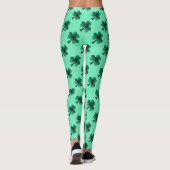 Green Sparkles Shamrock St. Patrick's Day patroon Leggings (Achterkant)