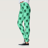 Green Sparkles Shamrock St. Patrick's Day patroon Leggings (Links)