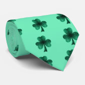 Green Sparkles Shamrock St. Patrick's Day patroon Stropdas (Opgerold)