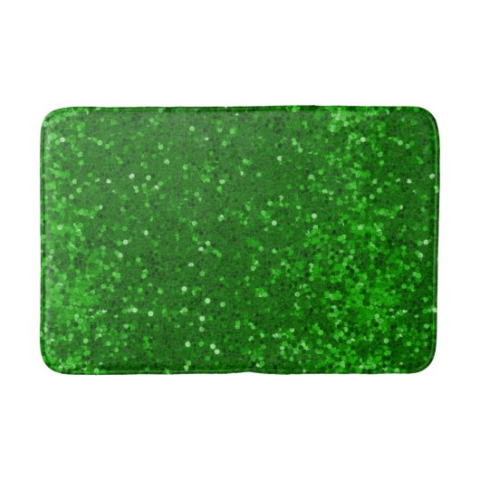 Green sparkling glitter pattern badmat (Voorkant)