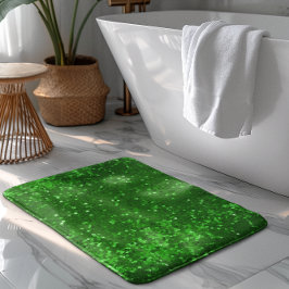 Green sparkling glitter pattern badmat