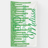 Green Sparkly 50 en Fabulous Birthday Banner (Verticaal)