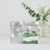 Green Sparkly Elegant Merry kerst Feestdagenkaart (Staand voorkant)