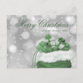 Green Sparkly Elegant Merry kerst Feestdagenkaart (Voorkant)