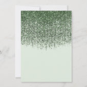 Green Sparkly Glitter Sweet 16 Birthday Party Kaart (Achterkant)