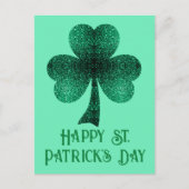 Green Sparkly Shamrock St. Patrick's Day turquoise Briefkaart (Voorkant)