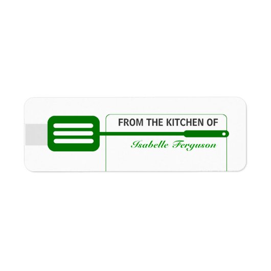 Green Spatula Kitchen Etiket (Voorkant)