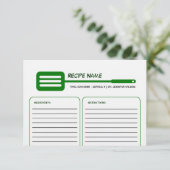 Green Spatula Recipe Card Kaart (Staand voorkant)