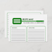 Green Spatula Recipe Card Kaart (Voorkant / Achterkant)