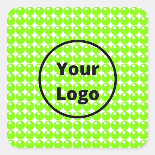 Green sphere circles white vierkante sticker (Voorkant)