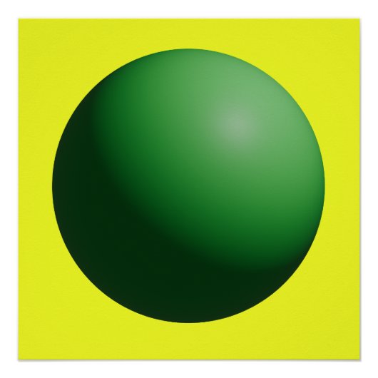 Green Sphere on Yellow  Perfect Poster (Voorkant)