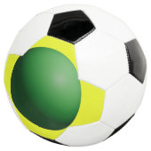 Green Sphere on Yellow Soccer Ball Voetbal (Drie kwart)