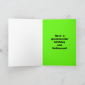 Green Spider Halloween Verjaardag Zoon Kaart (Binnen)