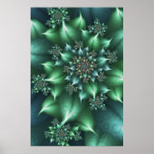 Green Spiky Floral Poster (Voorkant)