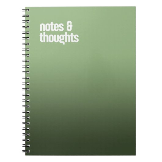 Green Spiral Notitieboek - "Notities & Gedachten"  (Voorkant)