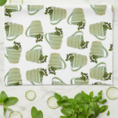 Green Spiral Tea Cup met foto van Mint Theedoek (Gevouwen)