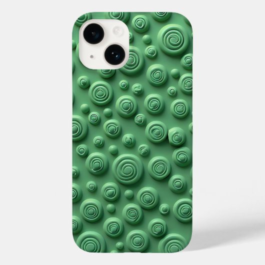 Green Spiral Texture iPhone Case Modern Look (Achterkant)