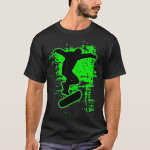 Green Splatter Geweldige Skateboarding Skater T-shirt